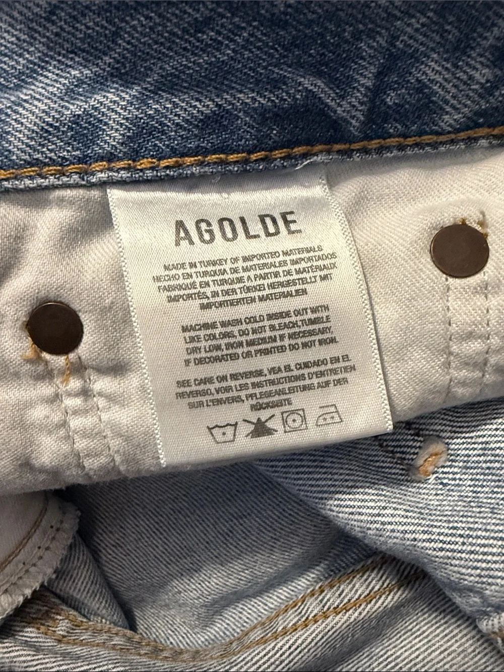 Agolde Dame High Waisted Cuffed Denim Shorts